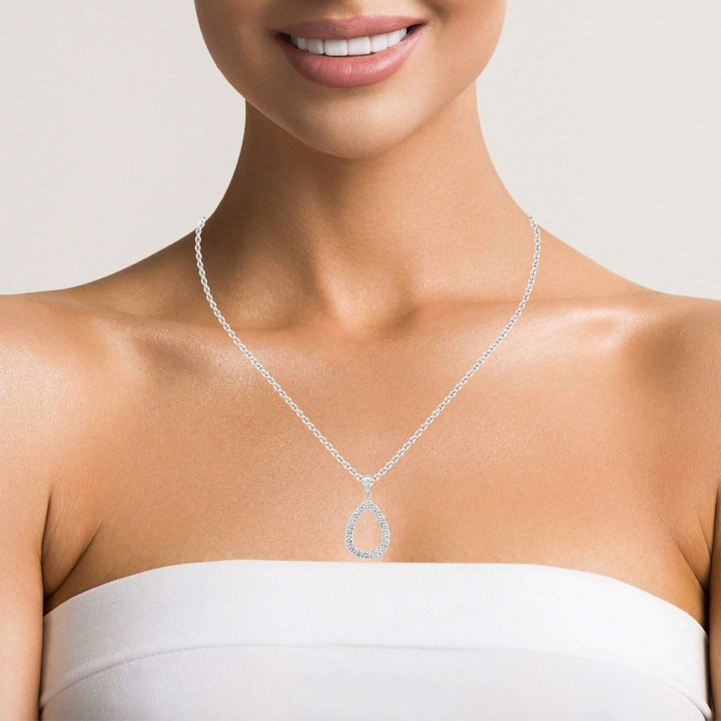 Teardrop Shaped Diamond Pendant (without chain)