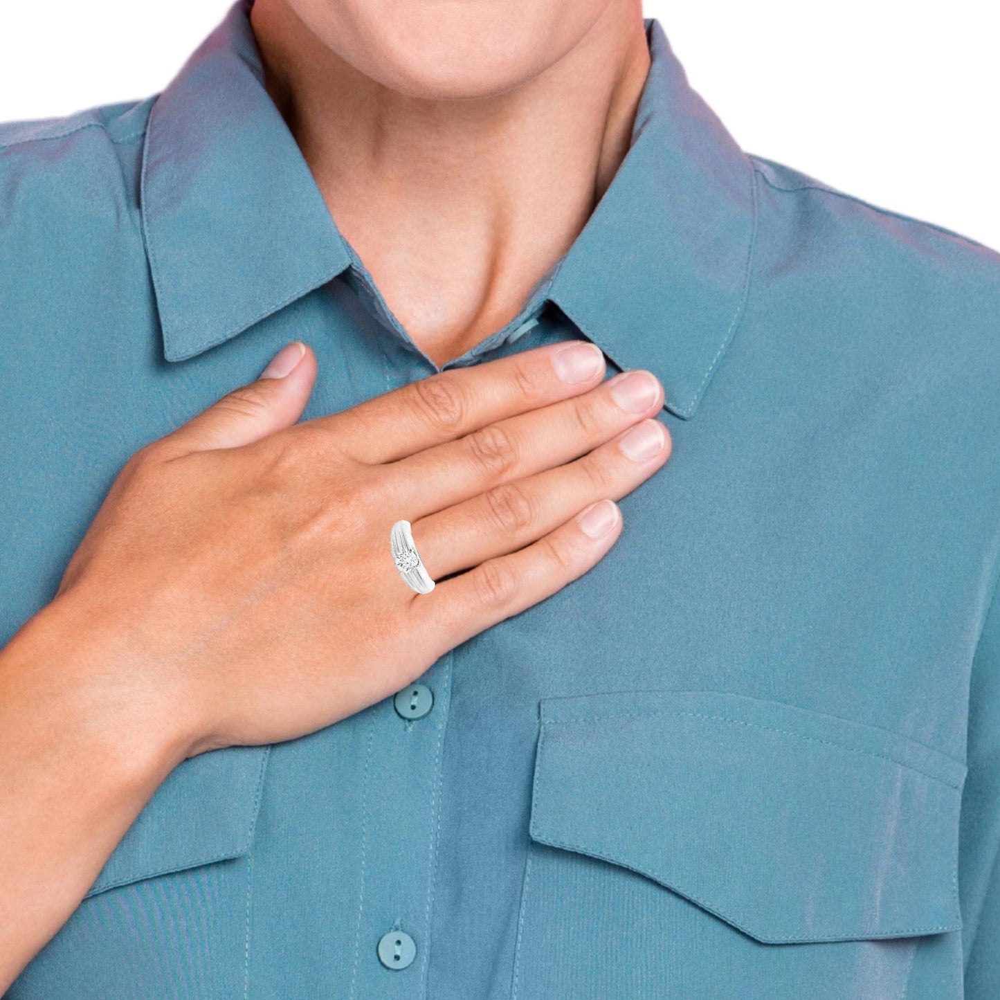 Elegant White Gold Solitaire Ring