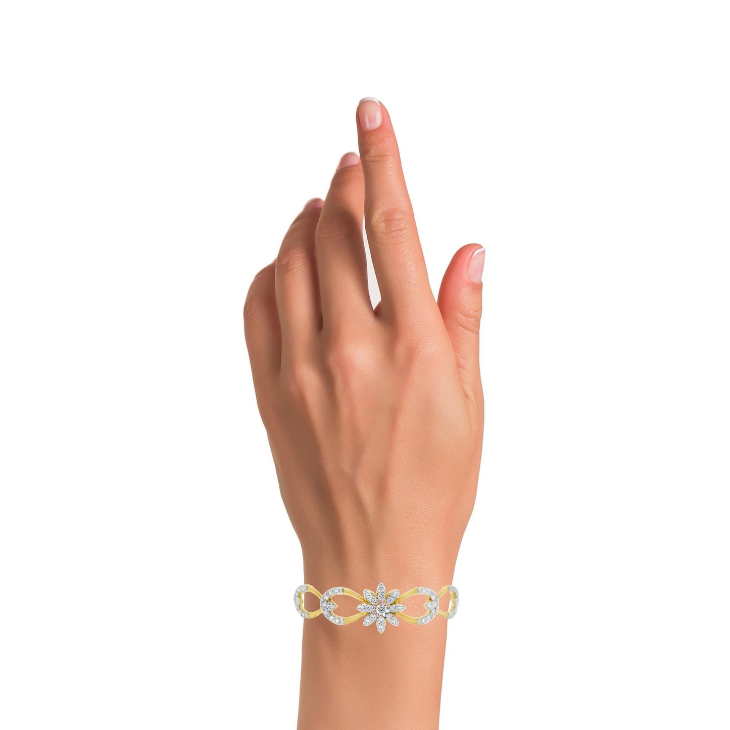 Half Chain Floral Diamond Bracelet
