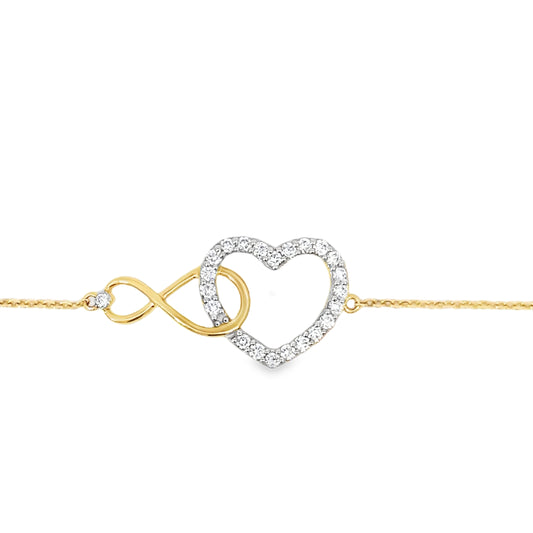 Infinite Love Diamond and Gold Chain Bracelet