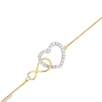 Infinite Love Diamond and Gold Chain Bracelet