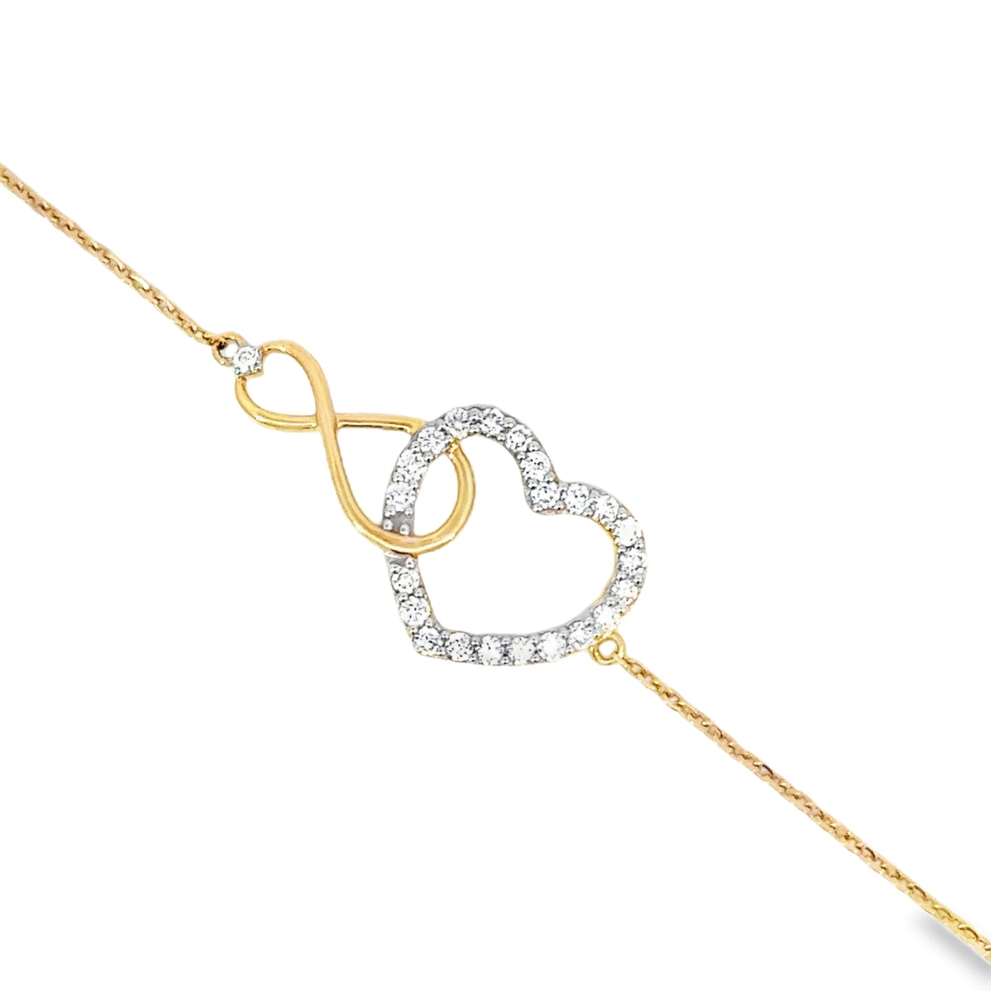 Infinite Love Diamond and Gold Chain Bracelet