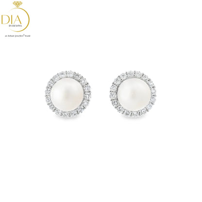 Removable Diamond & Pearl Studs
