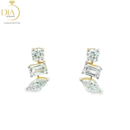 Multi Shaped Diamond Stud Earrings