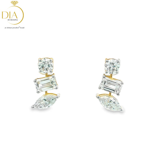 Multi Shaped Diamond Stud Earrings