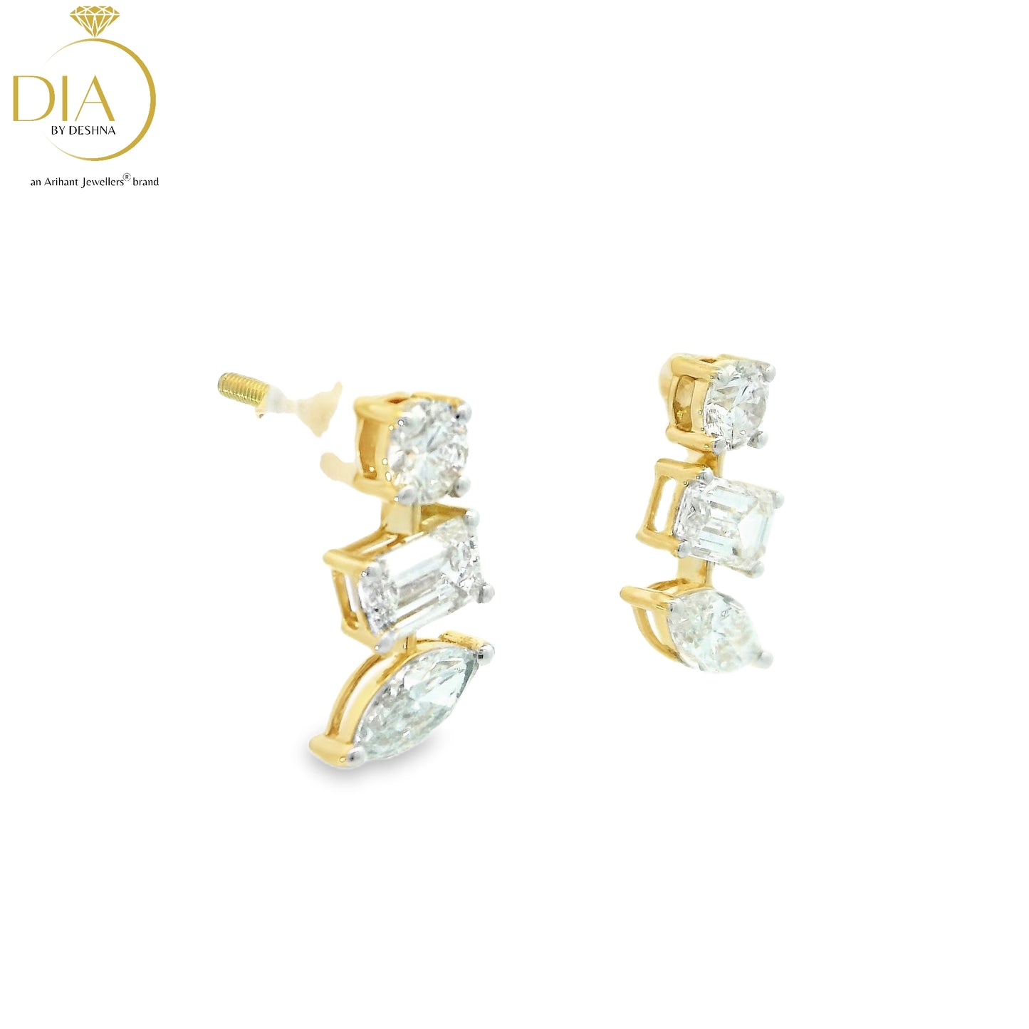 Multi Shaped Diamond Stud Earrings