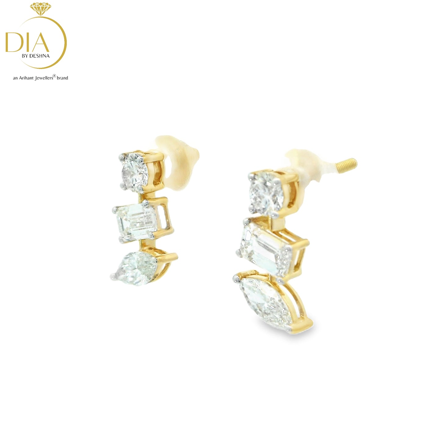 Multi Shaped Diamond Stud Earrings