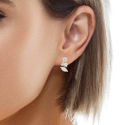 Multi Shaped Diamond Stud Earrings