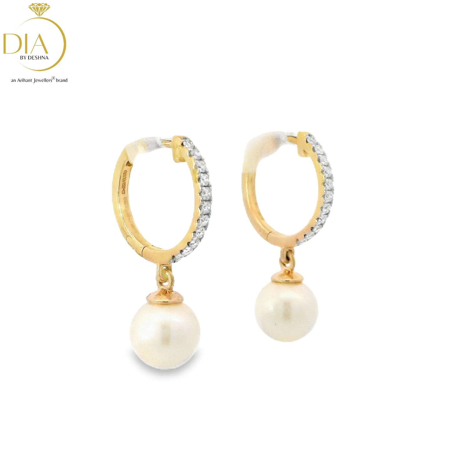 Pearl Drop Hoop Earrings