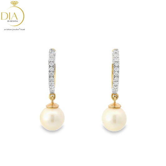 Pearl Drop Hoop Earrings