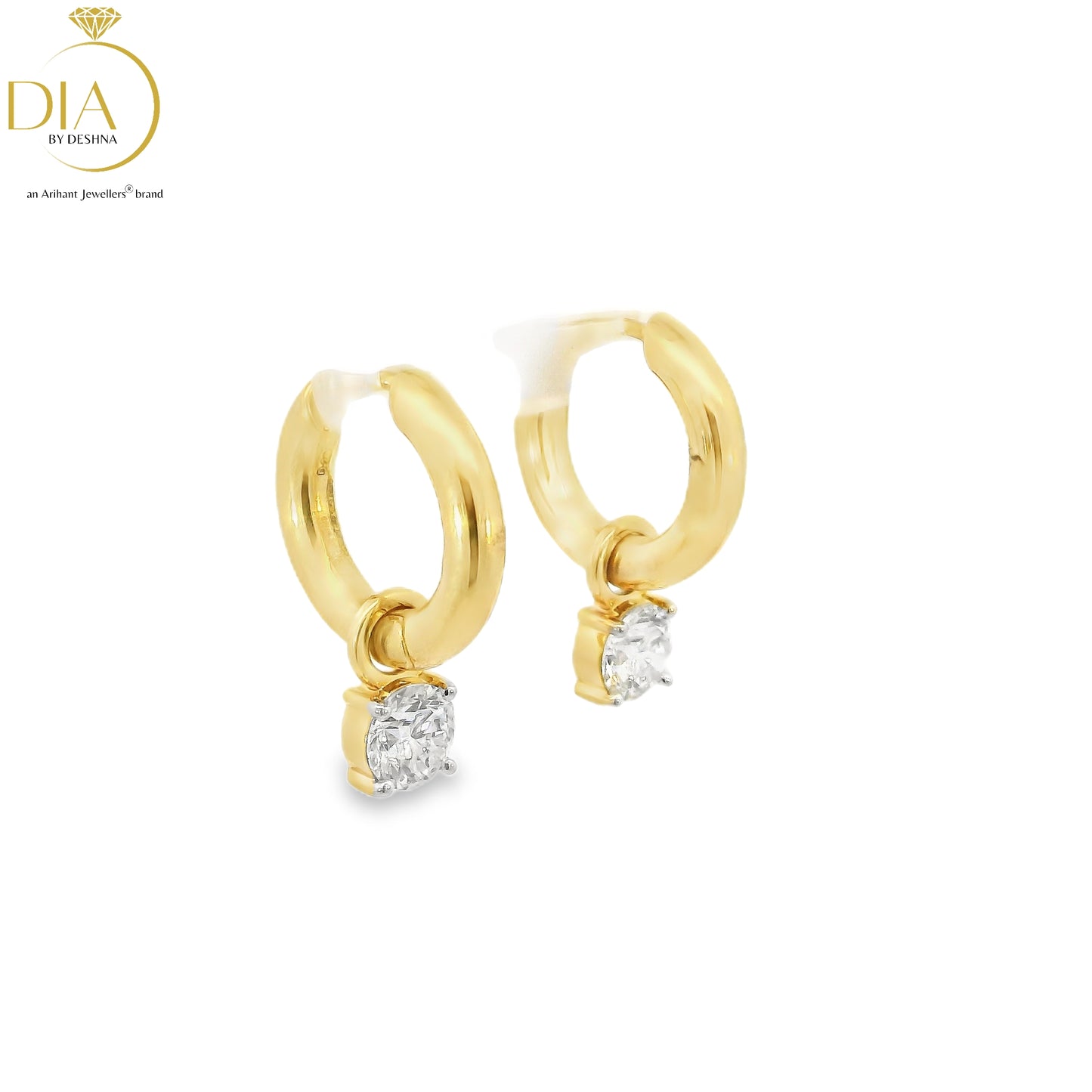 Removable Solitaire Hoop Earrings