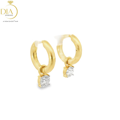 Removable Solitaire Hoop Earrings