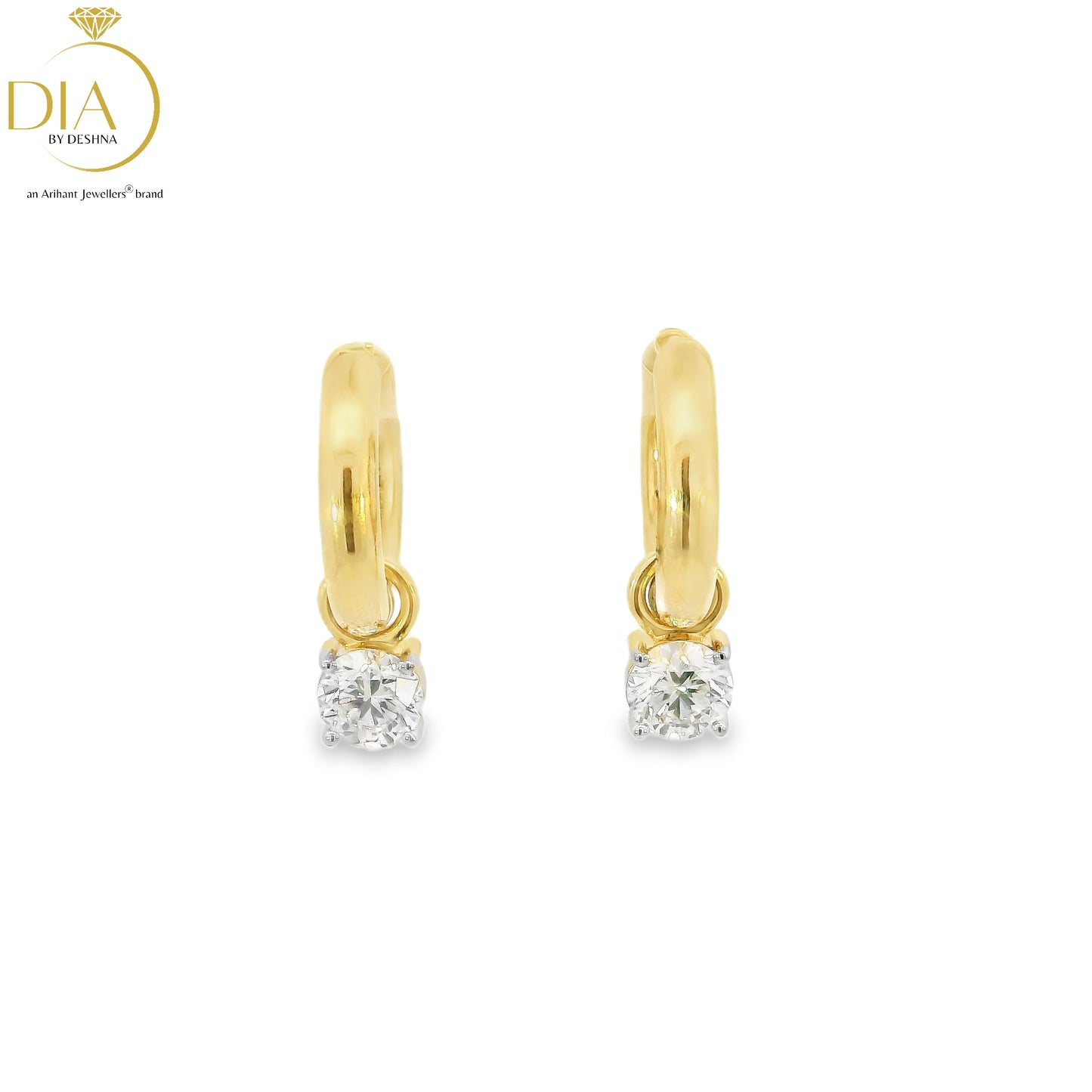 Removable Solitaire Hoop Earrings