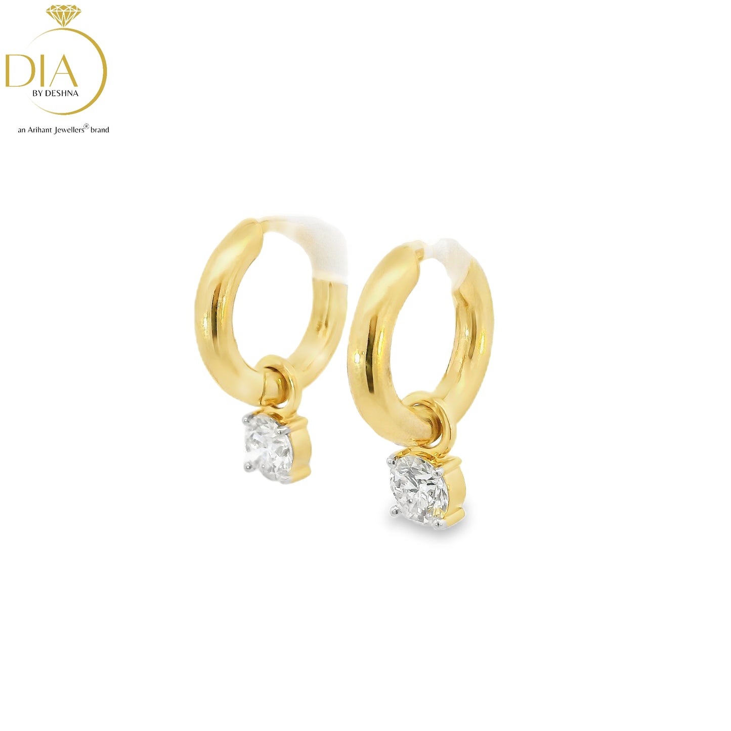 Removable Solitaire Hoop Earrings