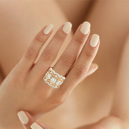 Starlit Rose Gold Diamond Ring
