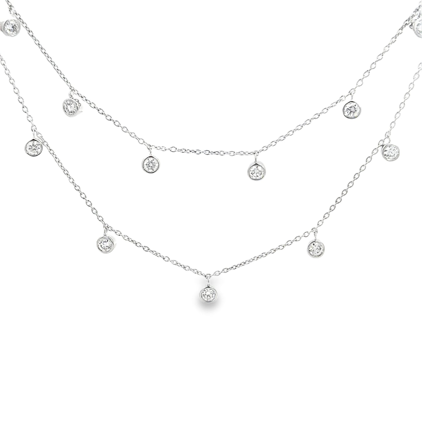 Layered Diamond Necklace with Charms