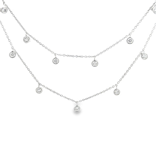 Layered Diamond Necklace with Charms
