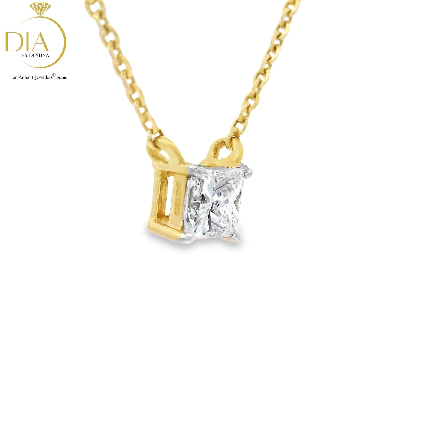 Princess Cut Diamond Pendant (with chain)