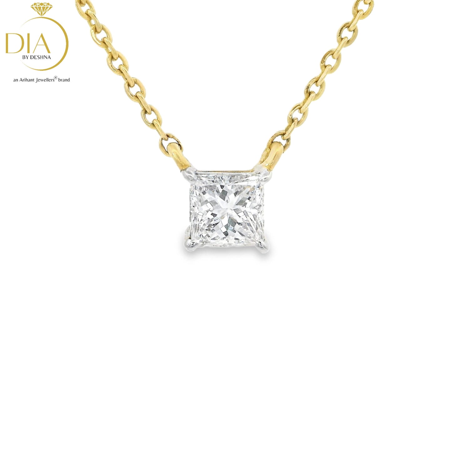 Princess Cut Diamond Pendant (with chain)