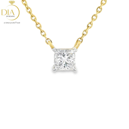 Princess Cut Diamond Pendant (with chain)