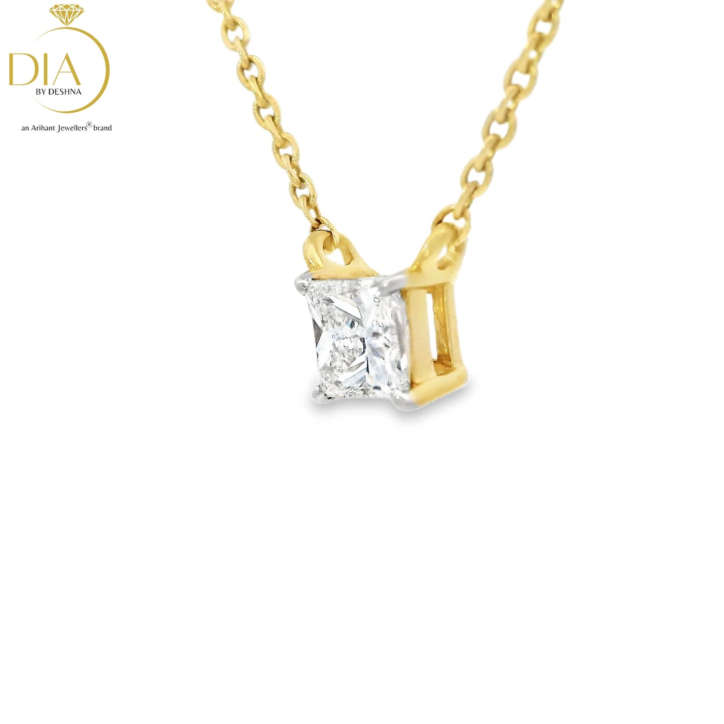 Princess Cut Diamond Pendant (with chain)