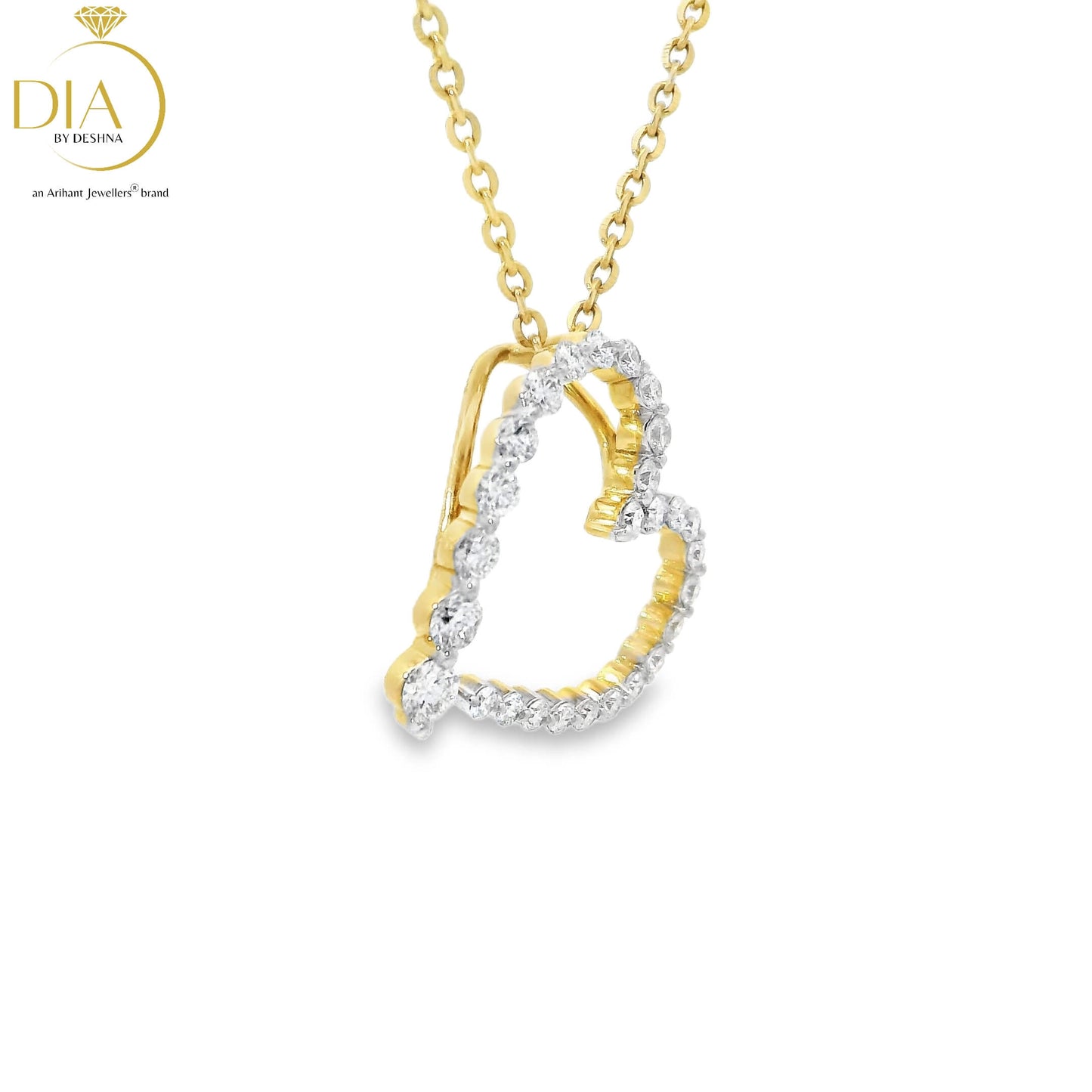 Elegant Heart-Shaped Diamond Pendant (with chain)