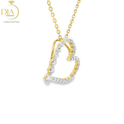 Elegant Heart-Shaped Diamond Pendant (with chain)