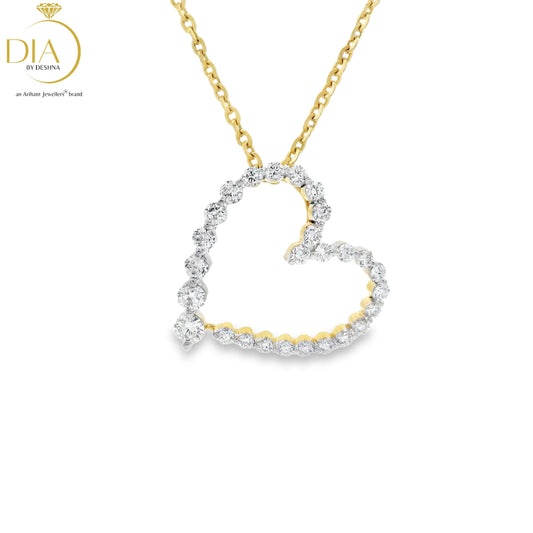 Elegant Heart-Shaped Diamond Pendant (with chain)
