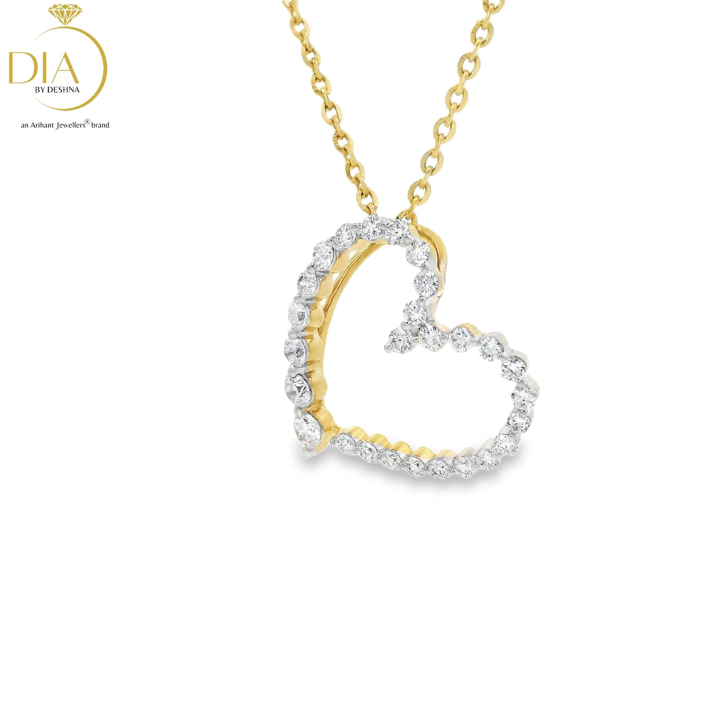 Elegant Heart-Shaped Diamond Pendant (with chain)