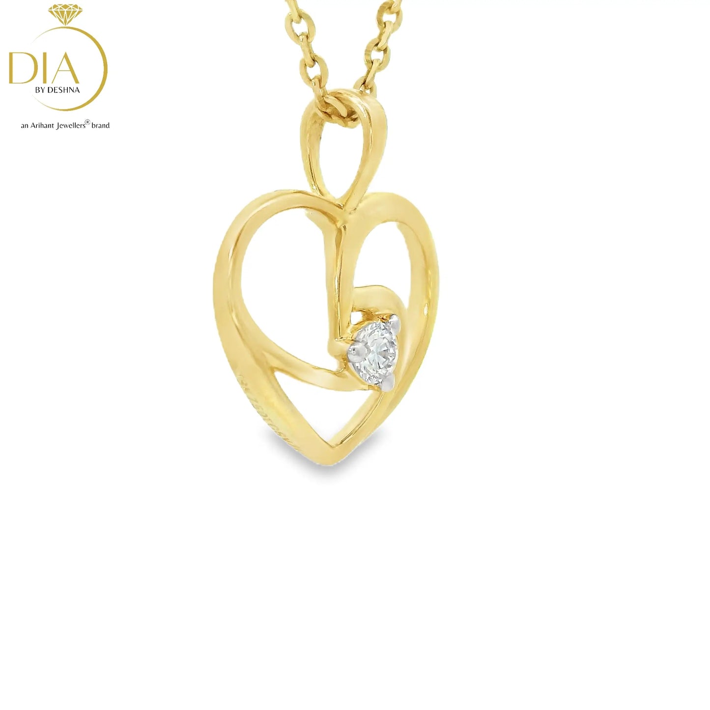Minimal Heart Diamond Pendant (without chain)