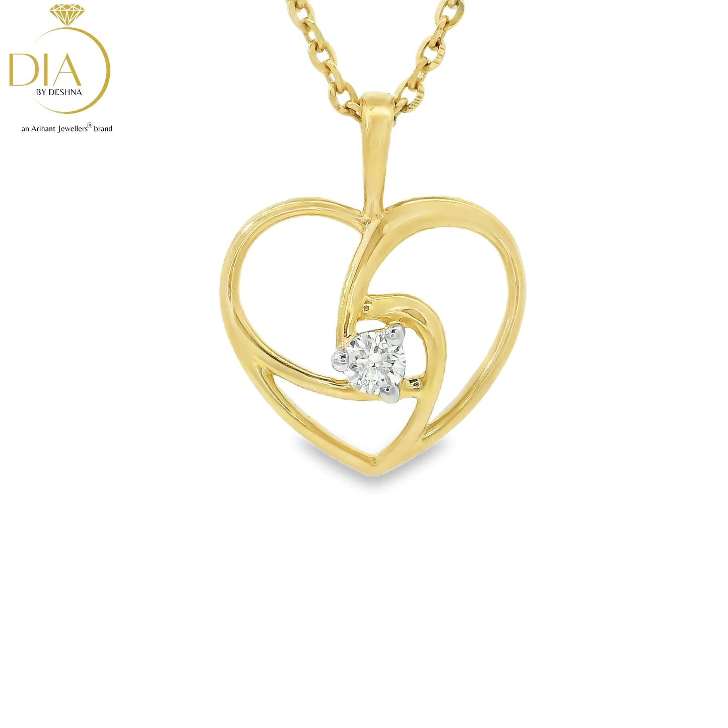 Minimal Heart Diamond Pendant (without chain)