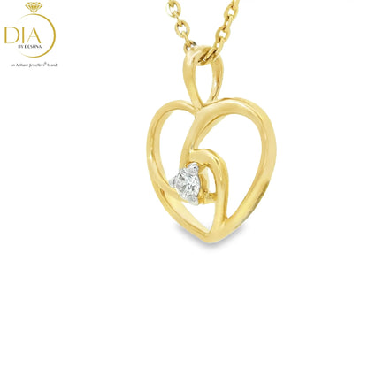 Minimal Heart Diamond Pendant (without chain)