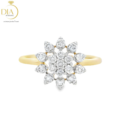 Elegant Diamond Flower Ring