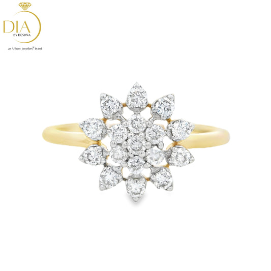 Elegant Diamond Flower Ring