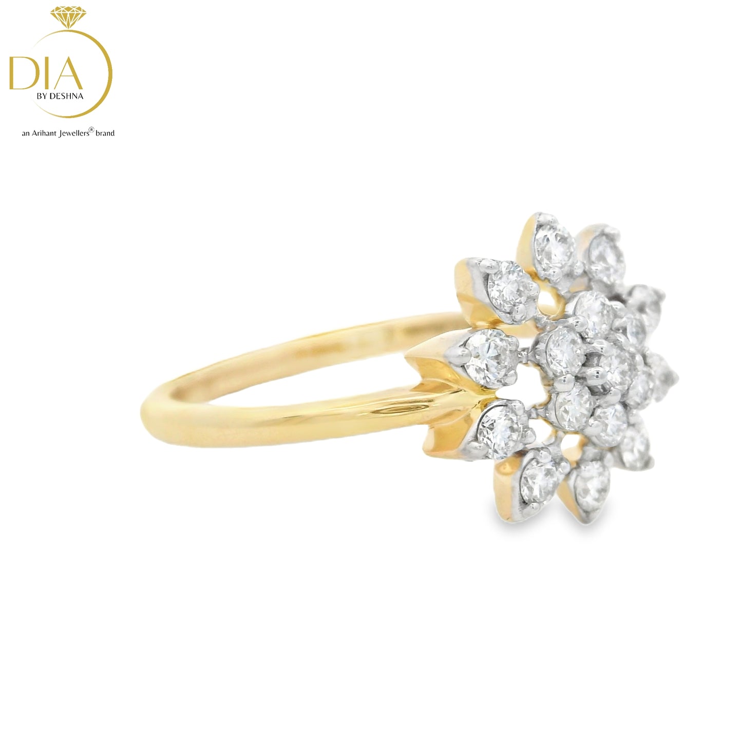 Elegant Diamond Flower Ring